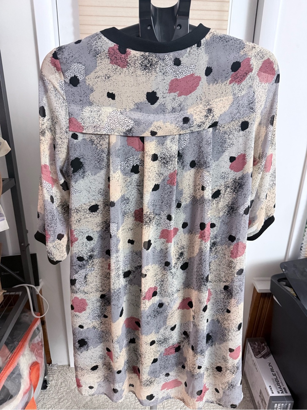 Abstract water color print dress Danish brand Numph tunic shift midi (36) small - Picture 7 of 13